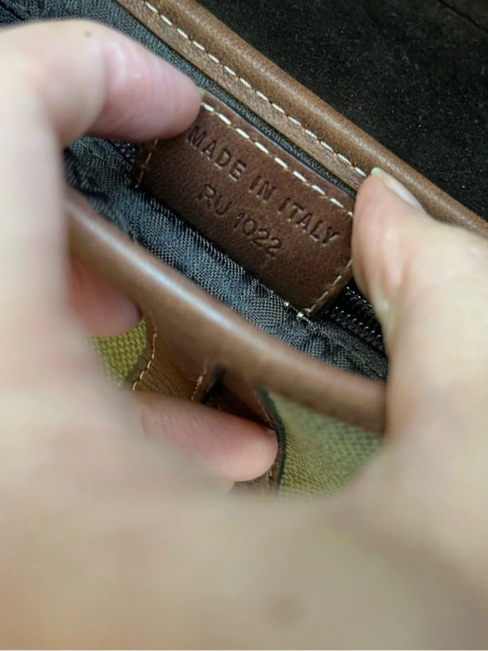 Dior Brown Leather Trim Logo-Print Interior Shoulder Bag - Picture 8 of 10